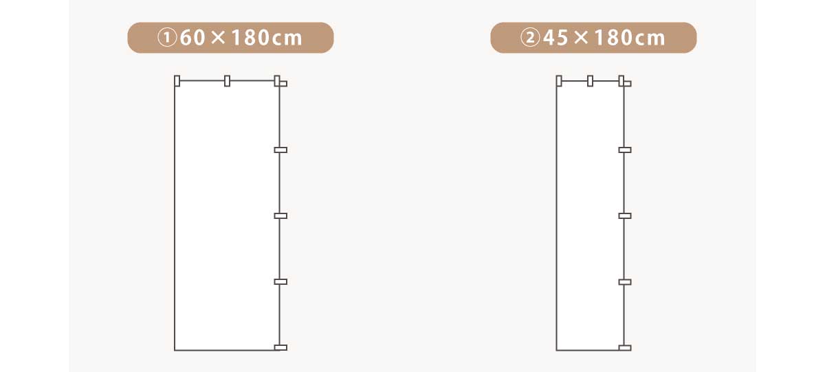 のぼり旗のサイズ画像