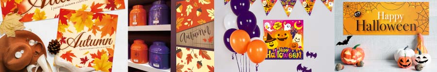 秋・ハロウィンの販促ポスター
